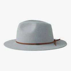 Brixton Wesley Fedora Pebble Grey Wool Felt Hat