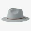 Brixton Wesley Fedora Pebble Grey Wool Felt Hat