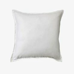 George Street Linen Cushion, Throws & Linen Belgian Washed Linen White Euro Pillowcase