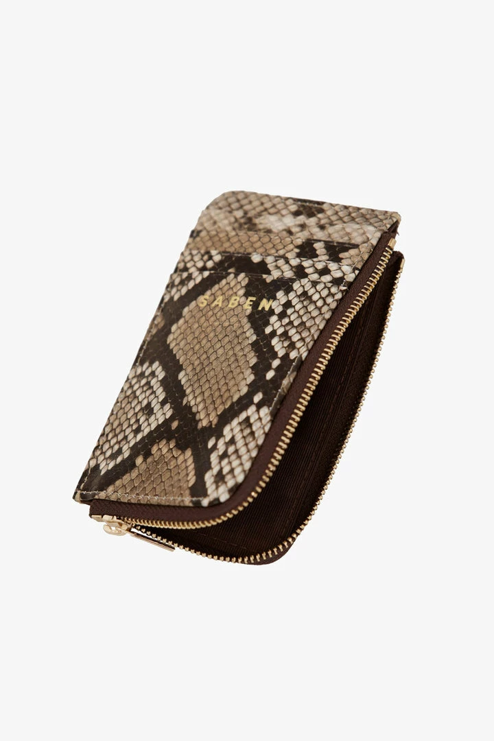 Saben Winona Card Holder Brown Python Leather