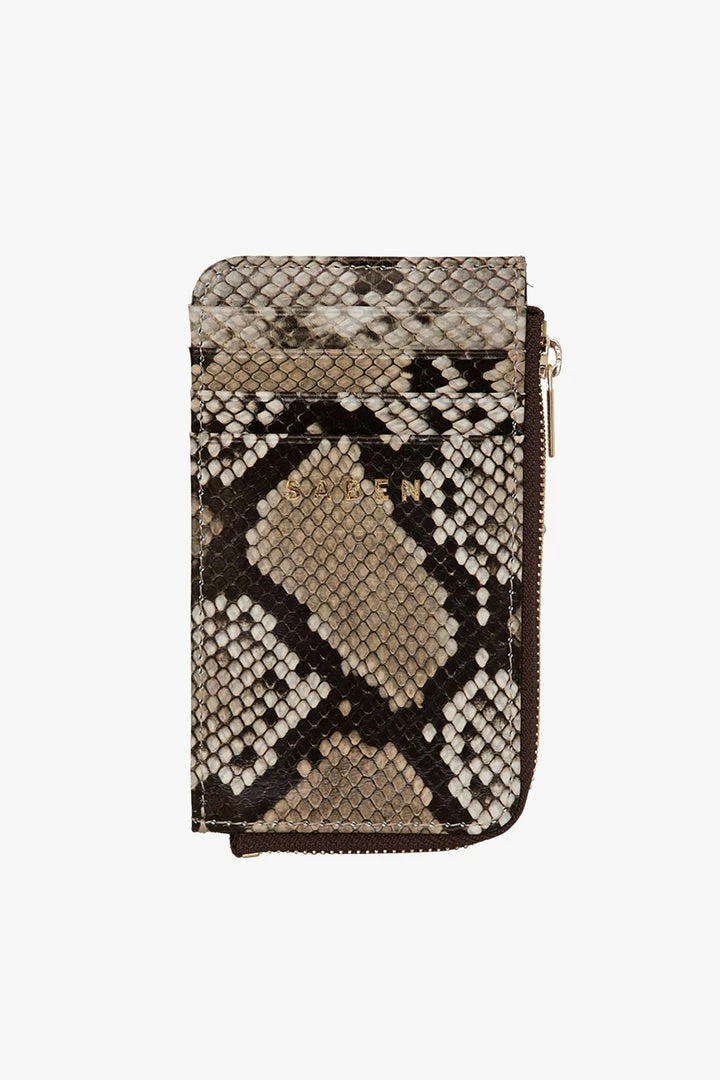Saben Winona Card Holder Brown Python Leather