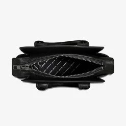 Status Anxiety Worst Behind Us Black Croc Embossed Leather Bag