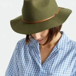 Brixton Wesley Fedora Military Olive Wool Felt Hat Accessories