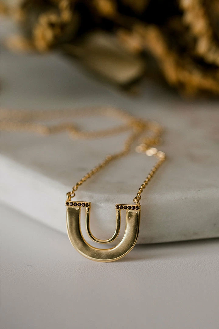 Silver Linings Accessories Zulu Gold U Shape Necklace