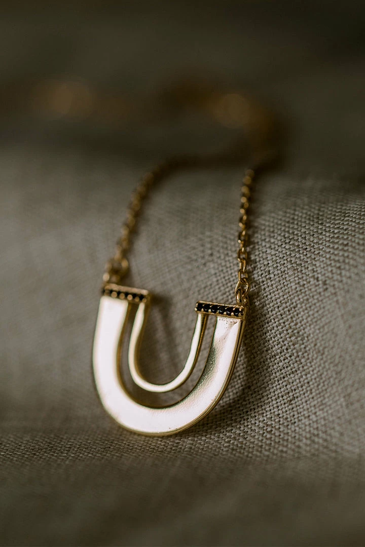 Silver Linings Accessories Zulu Gold U Shape Necklace